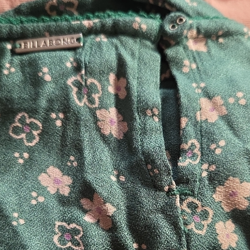 Billabong Bright Skies Midi Floral Green Dress - Picture 7 of 9